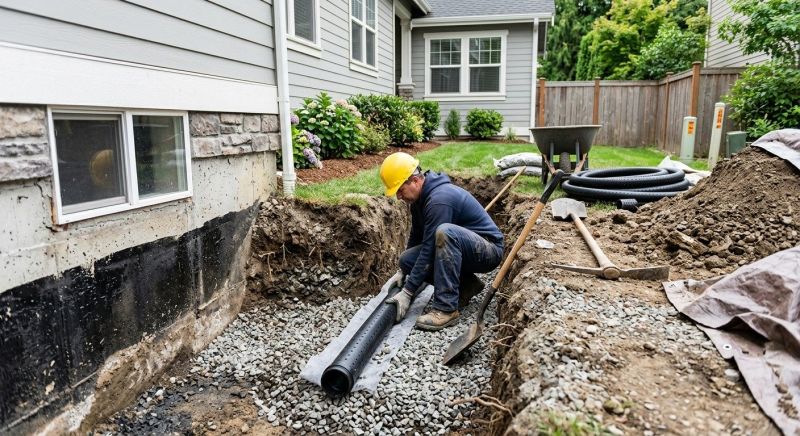 Hillside Drainage Installation in Tuscaloosa, AL