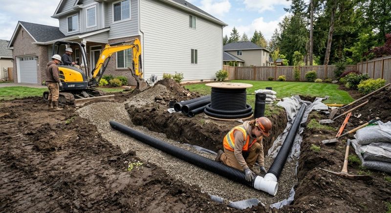 Sidewalk Drainage Installation in Tuscaloosa, AL